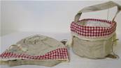 Trousse volant vichy rouge et dentelle