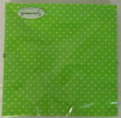 20 Serviettes papier vert à pois