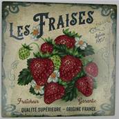 Plaque alu 19x19cm les fraises