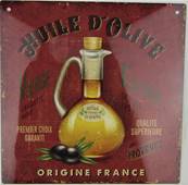 Plaque alu 19x19cm huile d'olive