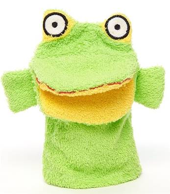 Gant de toilette fantaisie grenouille verte