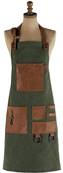 Tablier Kaki poches marron