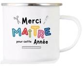 Mug métal merci maitre pour cette année