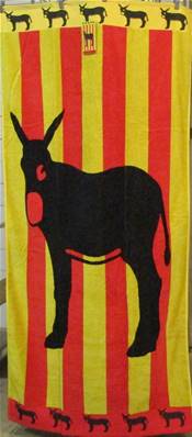 Drap de plage âne catalan rouge/jaune 90x165