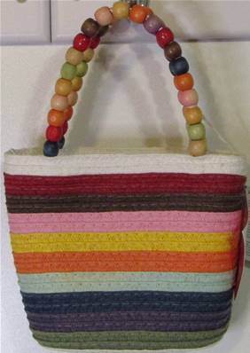 Panier Candice perles bois foncé