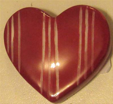 Magnet coeur rayure rouge