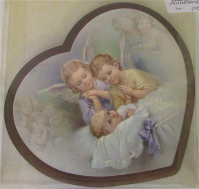 Cadre coeur bébé et anges