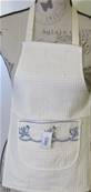 Tablier enfant poulettes bleu nid d'abeille