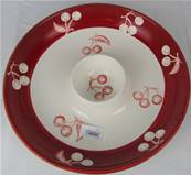 Plat apéritif rond décor cerises