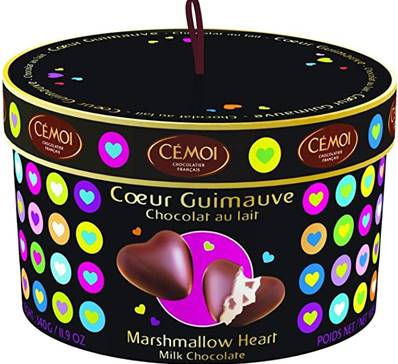 Boite 340gr chapeau coeur guimauve Cemoi
