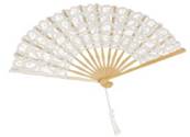 Eventail dentelle blanc 20cm