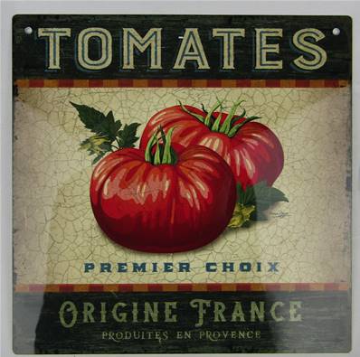Plaque alu 19x19cm tomates