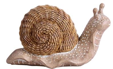 Escargot décoratif GM osier et céramique