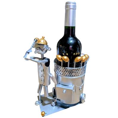 CACHE BOUTEILLE GOLFEUR Metal/or 19x23x14cm