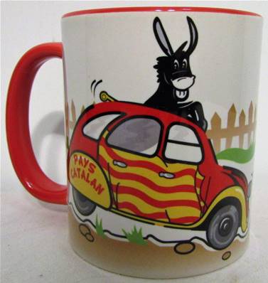 Mug 2CV Pays Catalan Trouillas anse rouge