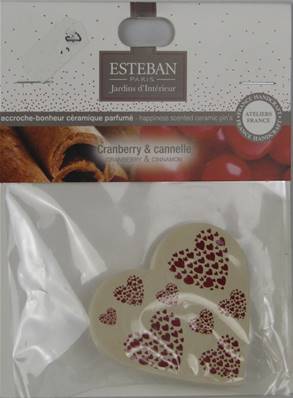 Accroche-bonheur céramique parfumée Cranberry et cannelle