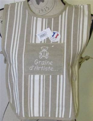 Tablier enfant chasuble beige/écru graine d'artiste