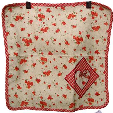 Serviette pois fleurettes