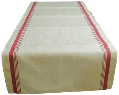 Chemin de Table ecru bande rouge
