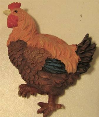 Magnet poule marron