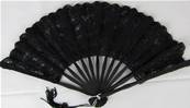 Eventail dentelle noir 22cm