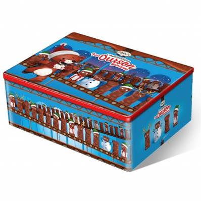 Petit ourson guimauve boite métal l'authentique chocolat au lait 180gr