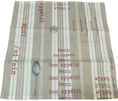 Serviette de table imprimée bon appétit