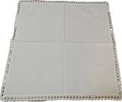 Serviette de table blanche bord dentelle crochet