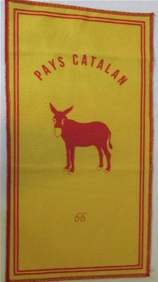 Lavette 21x41 Burro Catalan fond jaune Pays Catalan 66