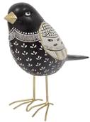 Oiseau Valentina 14cm noir/or