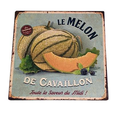 Plaque alu 19x19cm melon