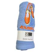 Serviette d'invité anneau 30x50 brodé espadrilles Roussillon bleu