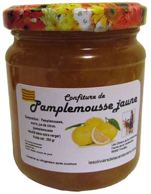 Confiture pamplemousse jaune 250gr