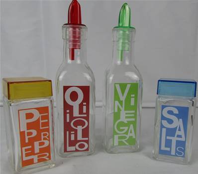 Set 4 pièces HVSP verre couleur