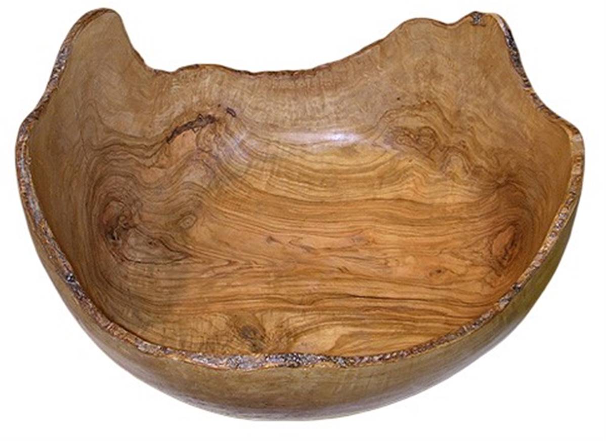 Naturally Med Olive Wood Rustic Bowl 