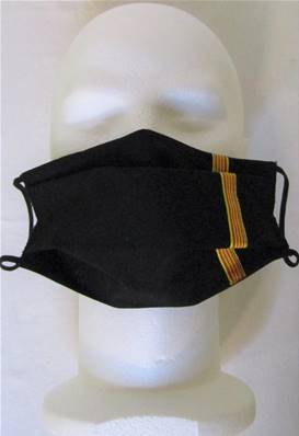 Masque barrière noir ruban catalan 20cm (ruban long)