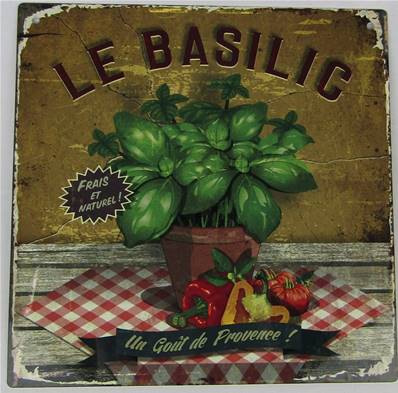 Plaque alu 19x19cm basilic