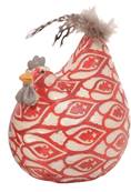 Poule rouge Montana avec plumes 9cm