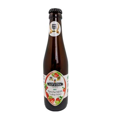 Bière blanche à la fraise et au kiwi 25cl