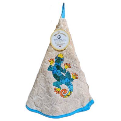 Essuie mains rond gecko beige
