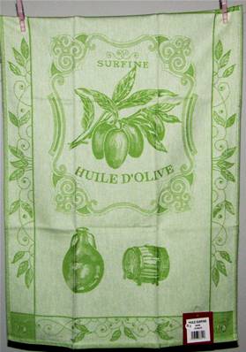 Torchon huile d'olive vert amande Coucke