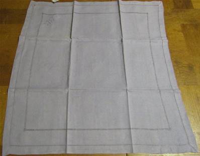 Serviette mauve 65x65 linge ancien