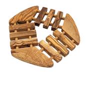 Dessous de plat géométrique bois d'olivier