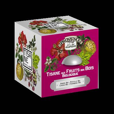 Tisane fruits des bois BIO 24 sachets boite carton recharge Provence d'antan
