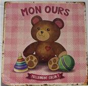 Plaque alu 29x29cm mon ours