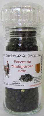 Poivre noir de Madagascar moulin environ 45gr