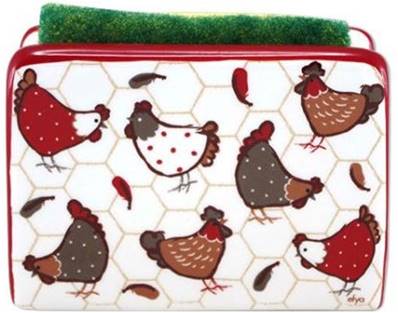 PORTE EPONGE + EPONGE 'COTTY'12.4 X 4.7 X H8.7 CM