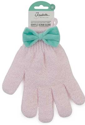 Gants exfoliants rose noeud vert lot de 2