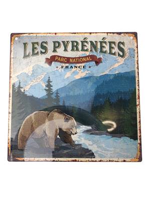 Plaque alu 19x19cm les Pyrénées