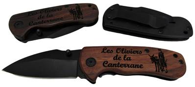 Couteau court pliant avec logo